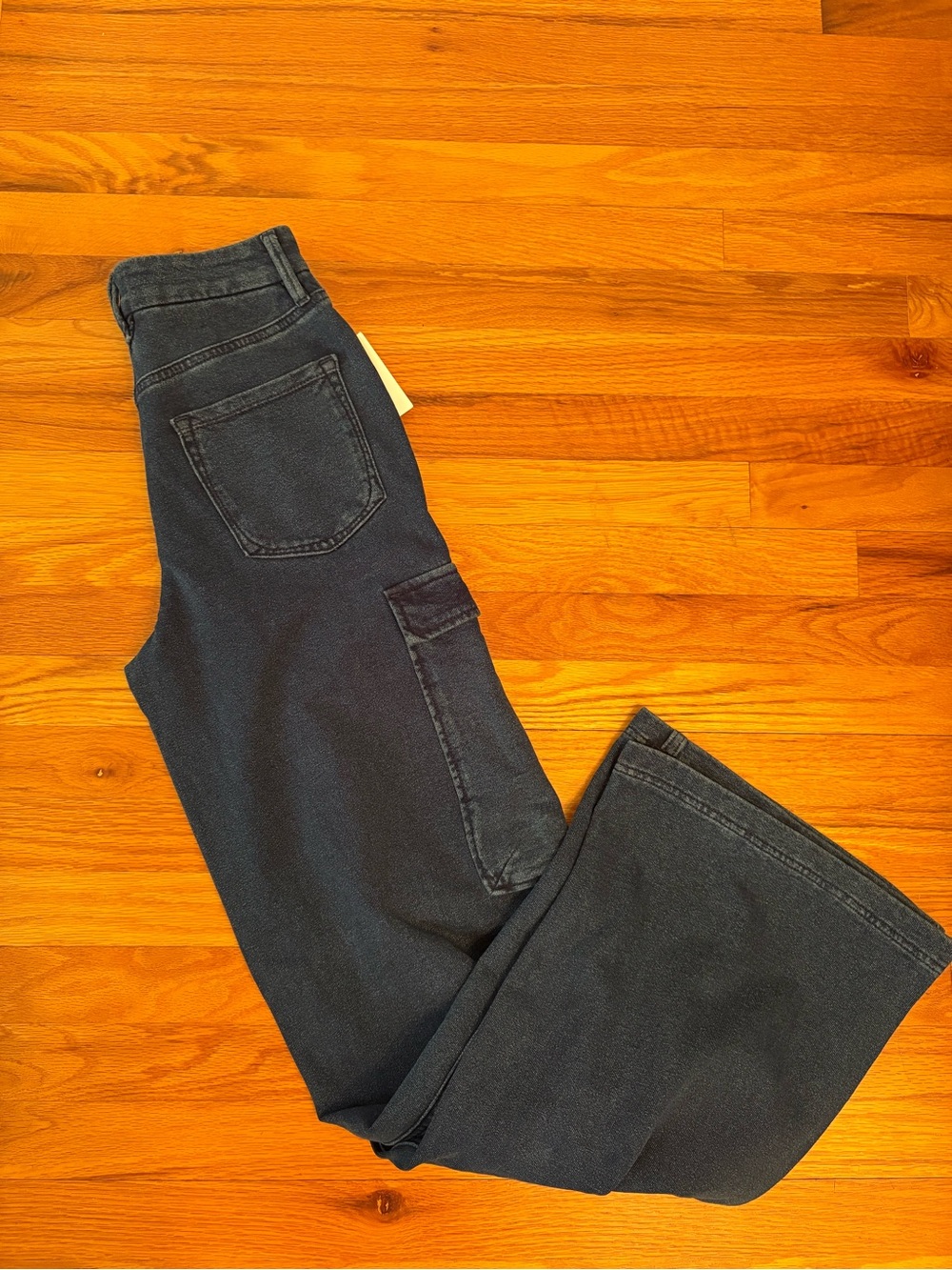 Good American Dark Blue Wide-Leg cargo Jeans 👖 ❤️😊